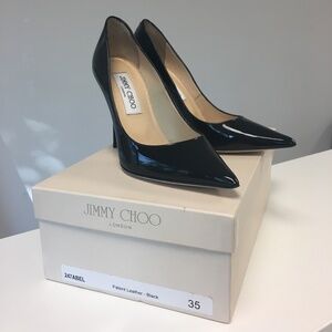 Jimmy Choo Abel Black Patent Leather Pumps 35/5 New In Box Never Worn